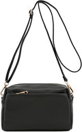 Women's Black Small Crossbody Shoulder Bag with Adjustable Strap