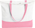 Zippered Canvas Tote Bag with Inner Pocket