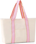 Cotton Canvas Tote Bag with Decorative Trim