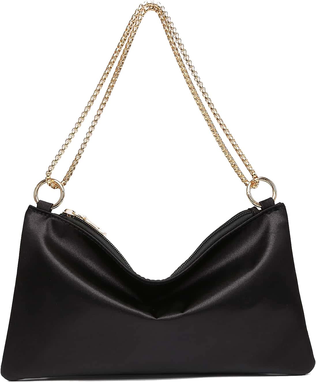 Satin evening clutch/shoulder bag