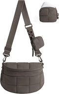 Women's Quilted Crossbody Bag with Adjustable Strap and Detachable Mini Pouch